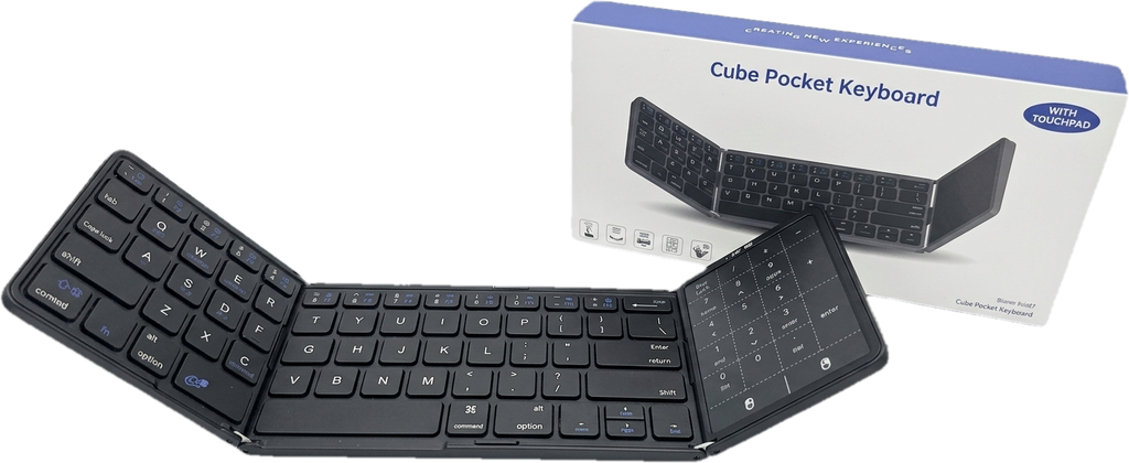Cube Pocket Keyboard - Tastiera Bluetooth Pieghevole con Touchpad