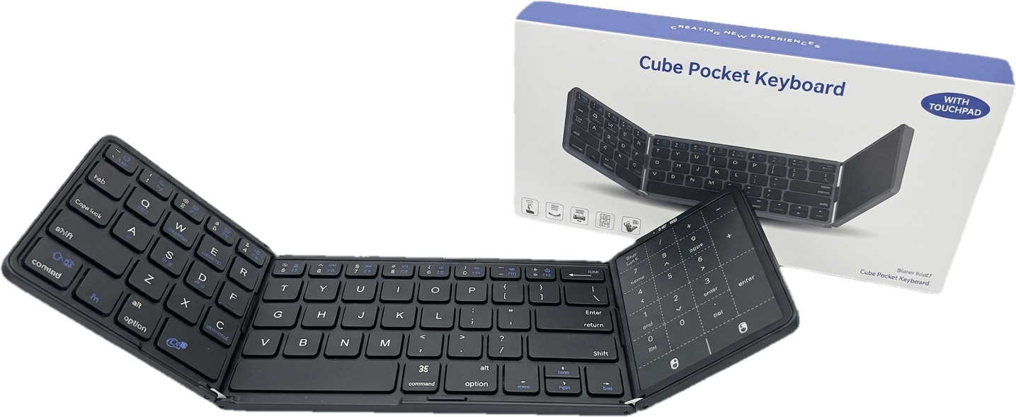 Cube Pocket Keyboard - Tastiera Bluetooth Pieghevole con Touchpad