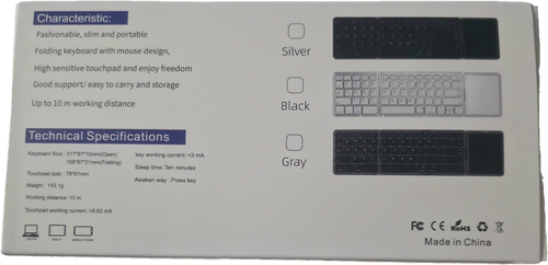 Cube Pocket Keyboard - Tastiera Bluetooth Pieghevole con Touchpad