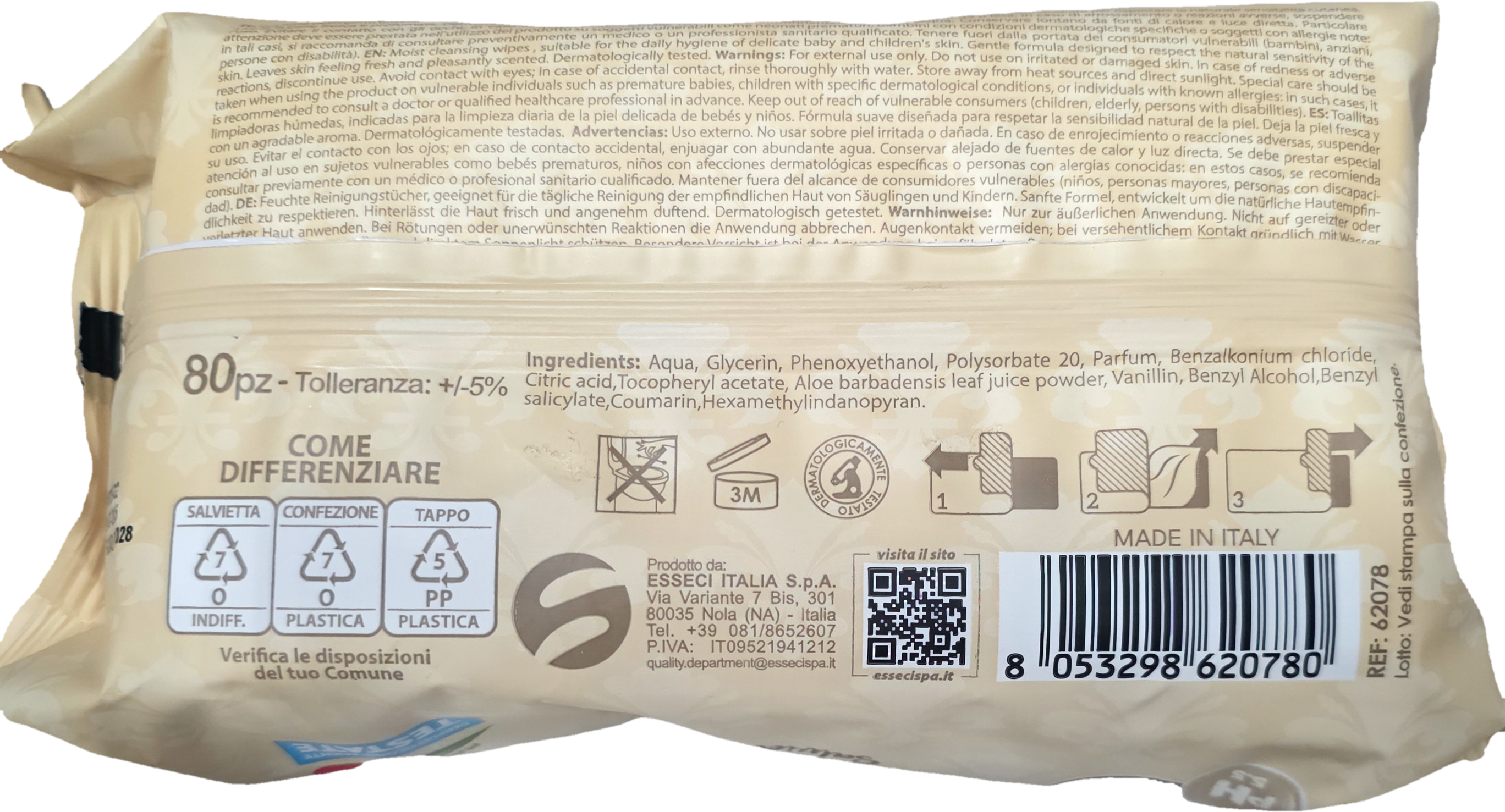 Salviette Umidificate Setablu Baby - White Milk (80 Pezzi)