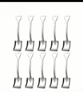 Set 10 Cucchiaini a Vanga o Badile in Acciaio Inox, Cucchiaini da Dessert a Forma di Badile o Vanga, Palette Creative per Caffè, Espresso, Gelato, Yogurt e Torte, Lavabili in Lavastoviglie, Idea Regalo Divertente