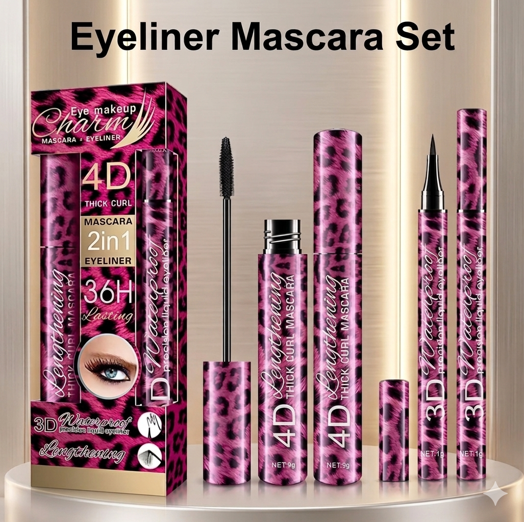 Kit Occhi 2-in-1: Mascara 4D Extra Volume & Eyeliner 3D Waterproof