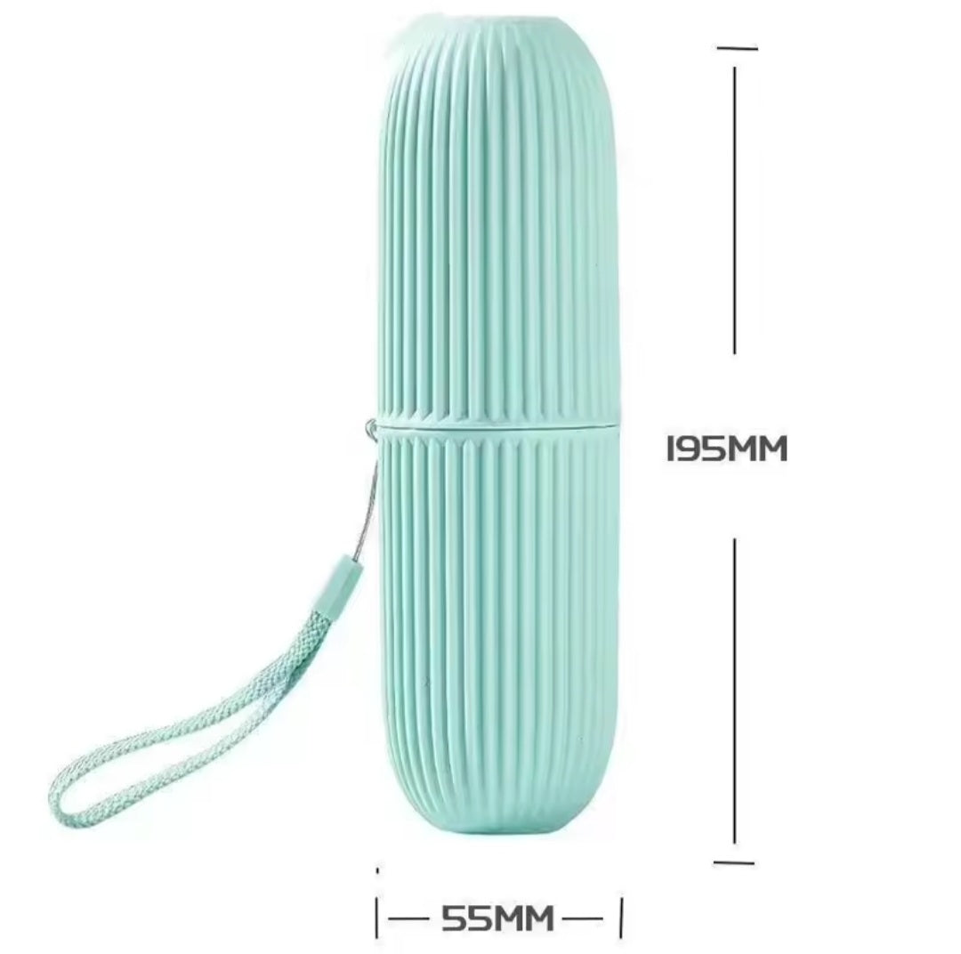 Custodia Portaspazzolino da Viaggio Multifunzione: Porta Spazzolino e Bicchiere Rigato Premium
