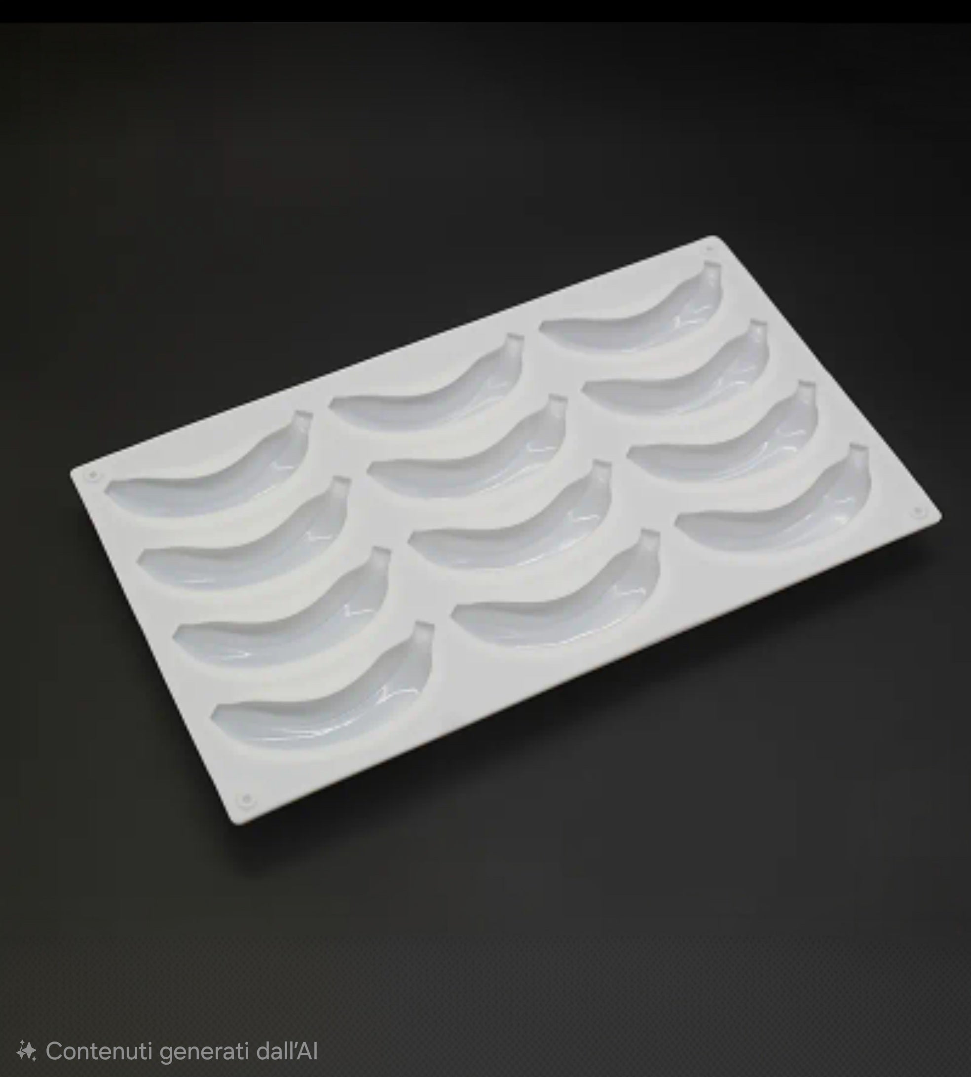 Stampo in Silicone per Banana 3D Realistica, Stampo Multicavità Professionale per Mousse, Semifreddi, Gelati e Pasticceria Moderna, Antiaderente e Facile da Sformare