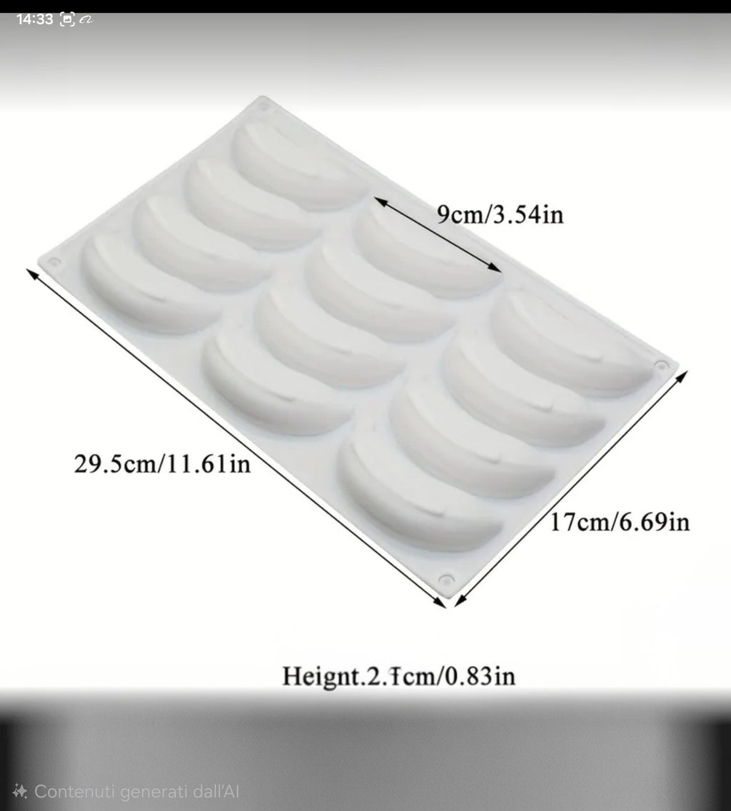 Stampo in Silicone per Banana 3D Realistica, Stampo Multicavità Professionale per Mousse, Semifreddi, Gelati e Pasticceria Moderna, Antiaderente e Facile da Sformare