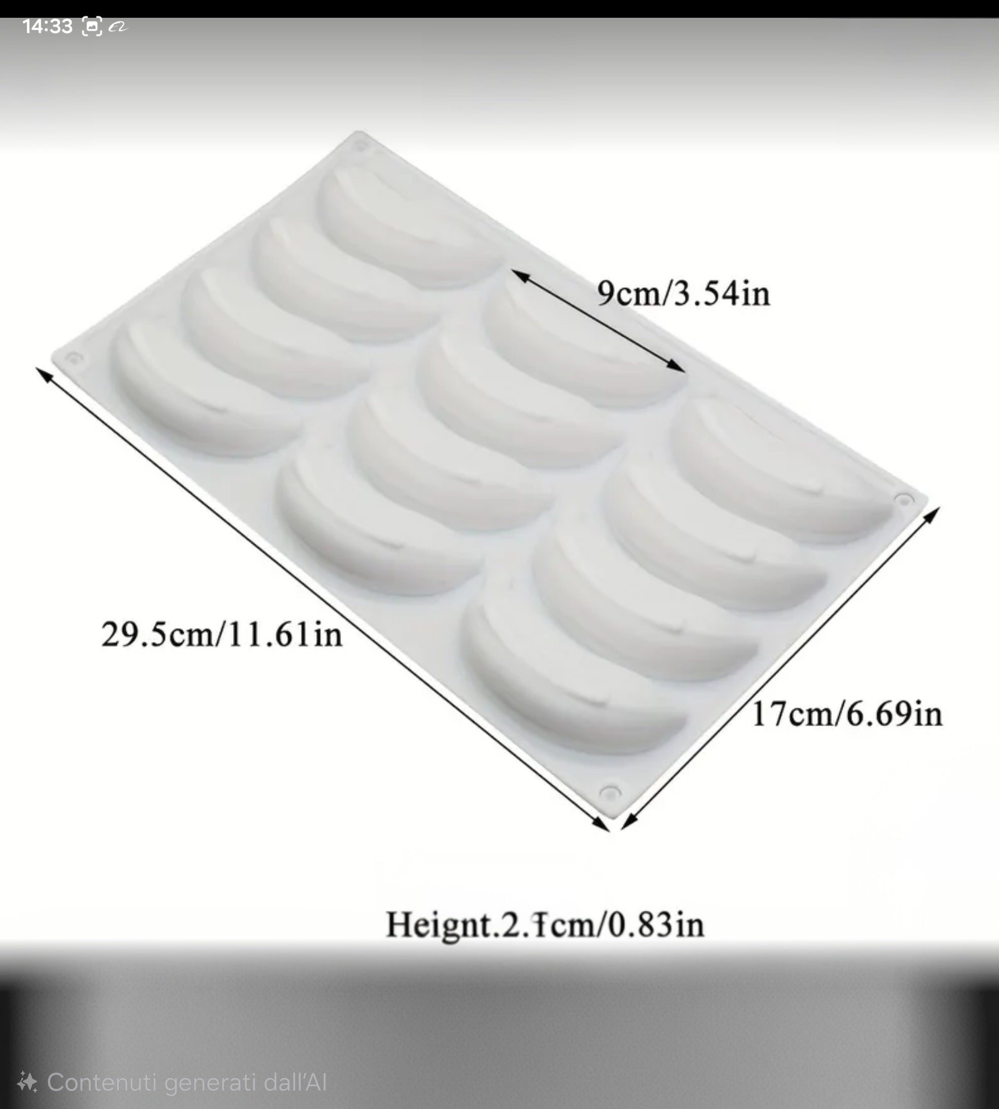 Stampo in Silicone per Banana 3D Realistica, Stampo Multicavità Professionale per Mousse, Semifreddi, Gelati e Pasticceria Moderna, Antiaderente e Facile da Sformare