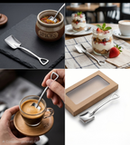 Set 10 Cucchiaini a Vanga o Badile in Acciaio Inox, Cucchiaini da Dessert a Forma di Badile o Vanga, Palette Creative per Caffè, Espresso, Gelato, Yogurt e Torte, Lavabili in Lavastoviglie, Idea Regalo Divertente