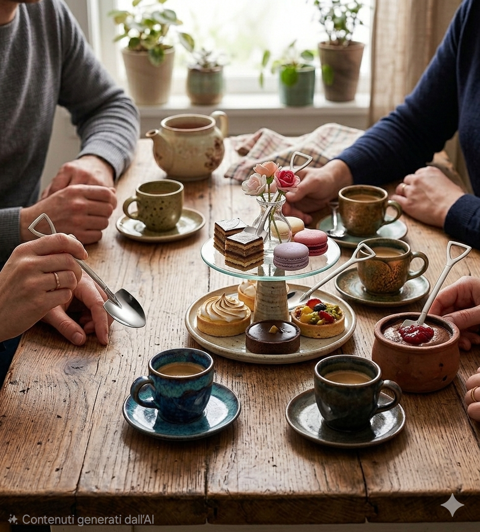 Set 10 Cucchiaini a Vanga o Badile in Acciaio Inox, Cucchiaini da Dessert a Forma di Badile o Vanga, Palette Creative per Caffè, Espresso, Gelato, Yogurt e Torte, Lavabili in Lavastoviglie, Idea Regalo Divertente